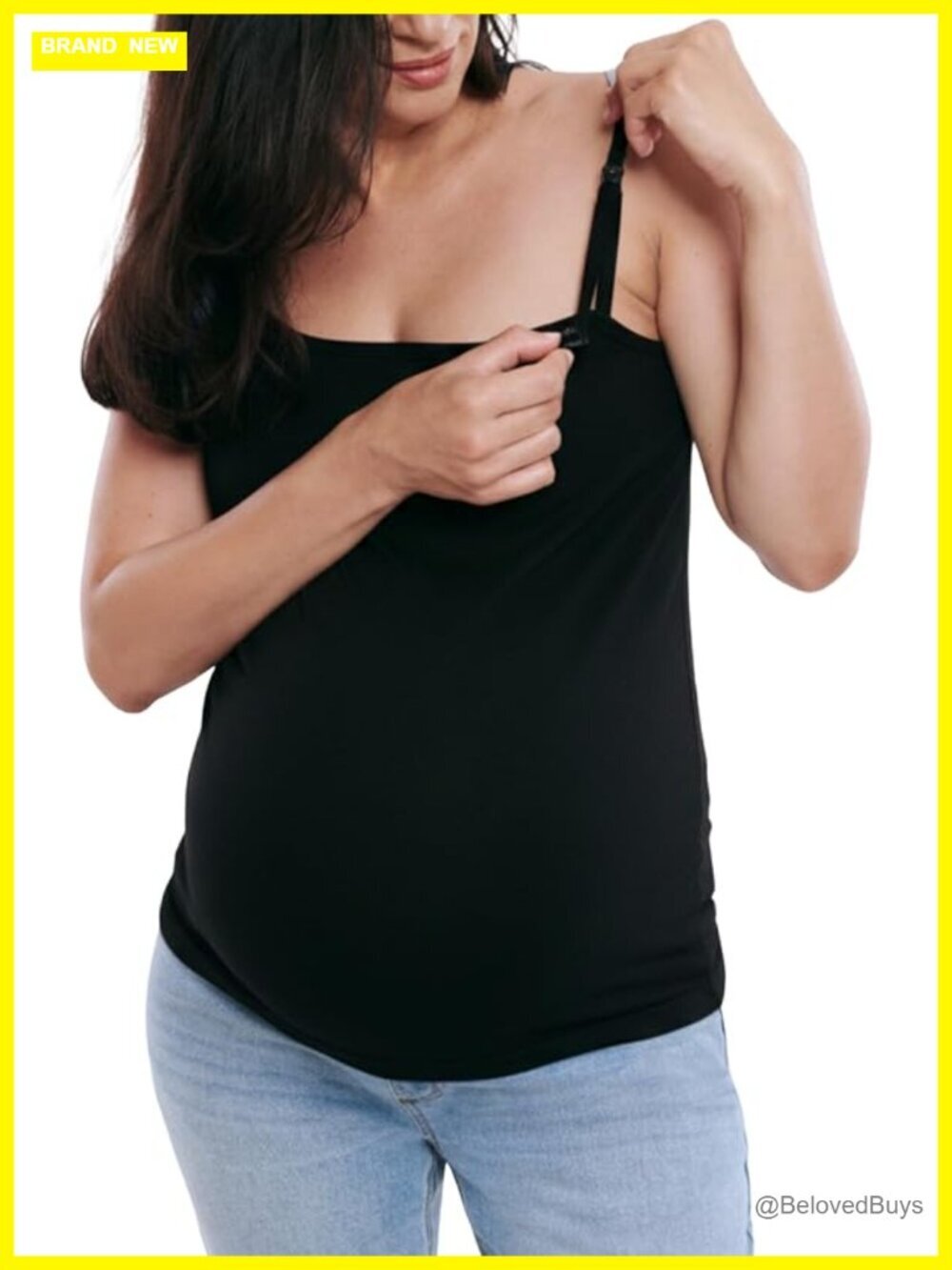 Clip Down Nursing Tank Top Cami with Adjustable Straps and Built-in Shelf Bra